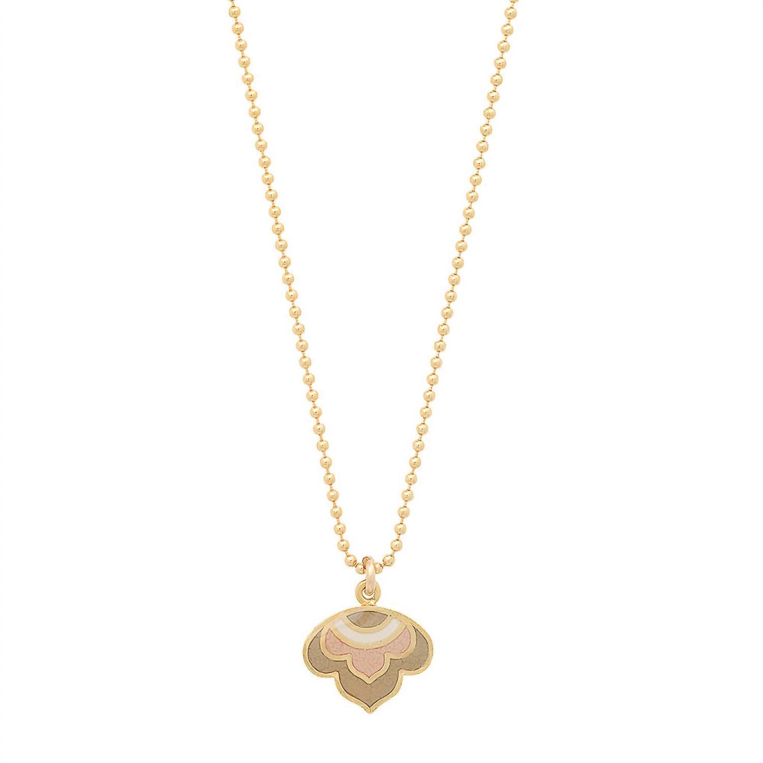 New Jessica Elliot Women's Enameled Lotus Pendant Necklace In Vermeil/Neutral